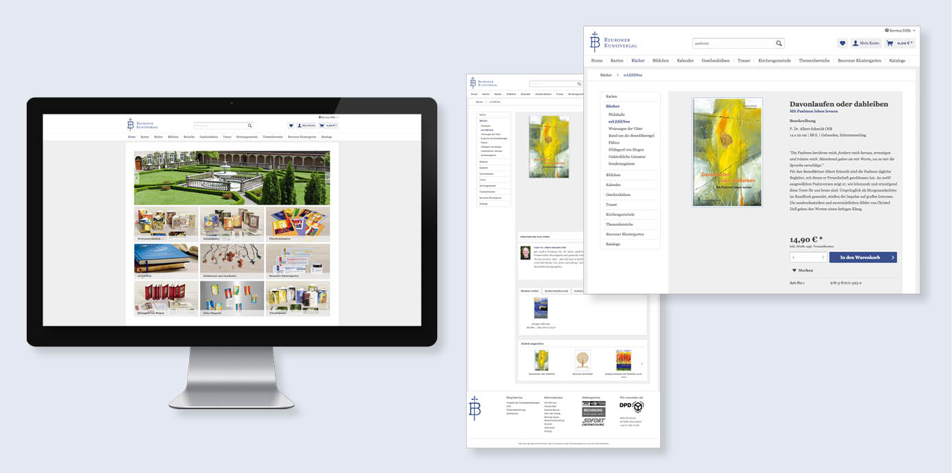 Re-Design des Internetauftritts für einen Kunstverlag mit Shopsystem